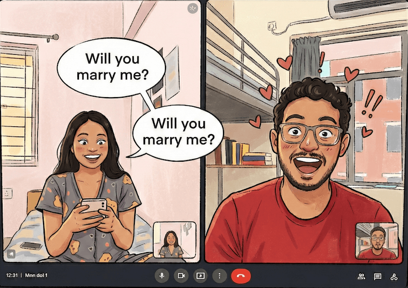 Marriage proposal moment